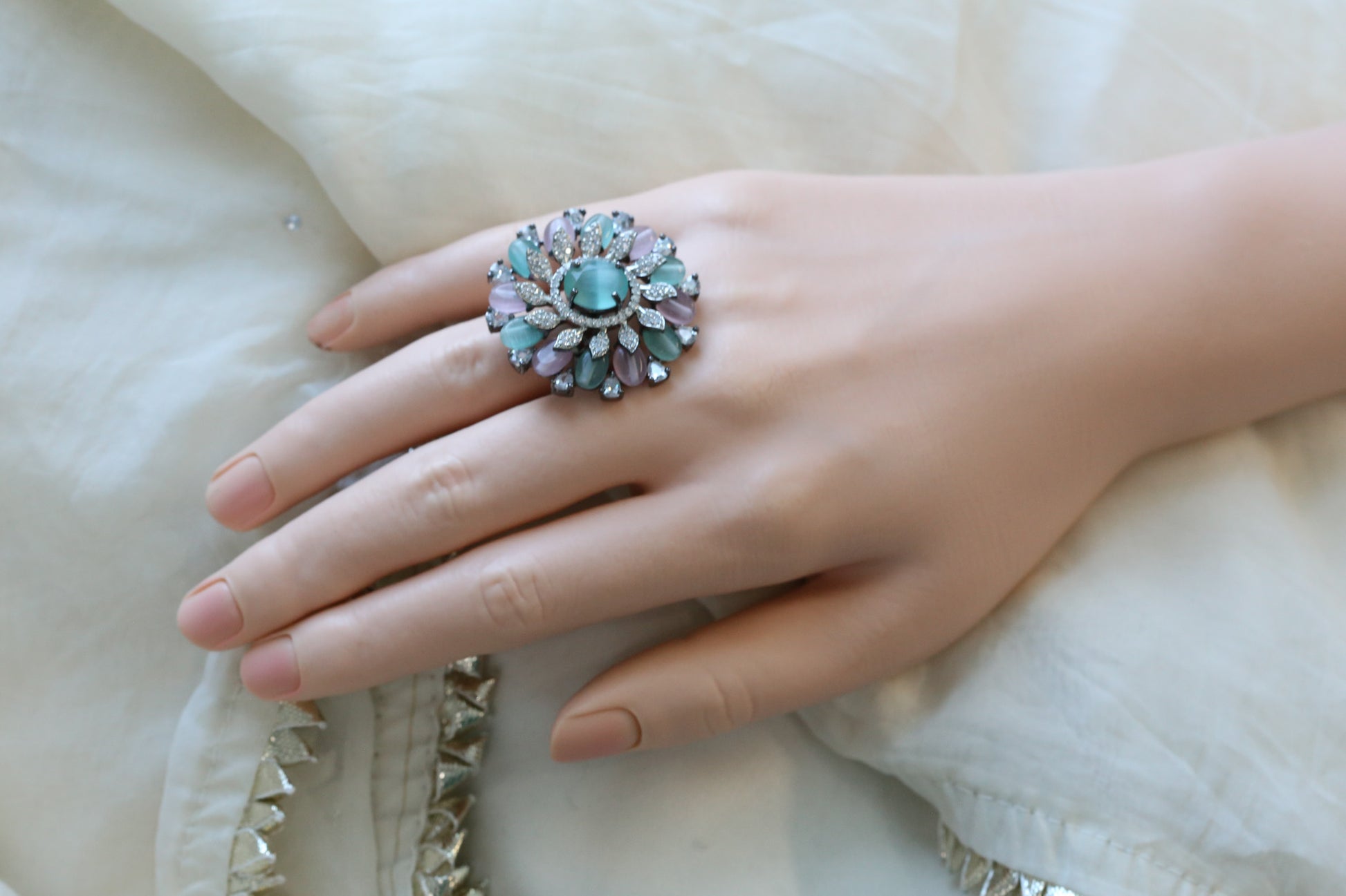 Premium Pota Stones CZ Ring