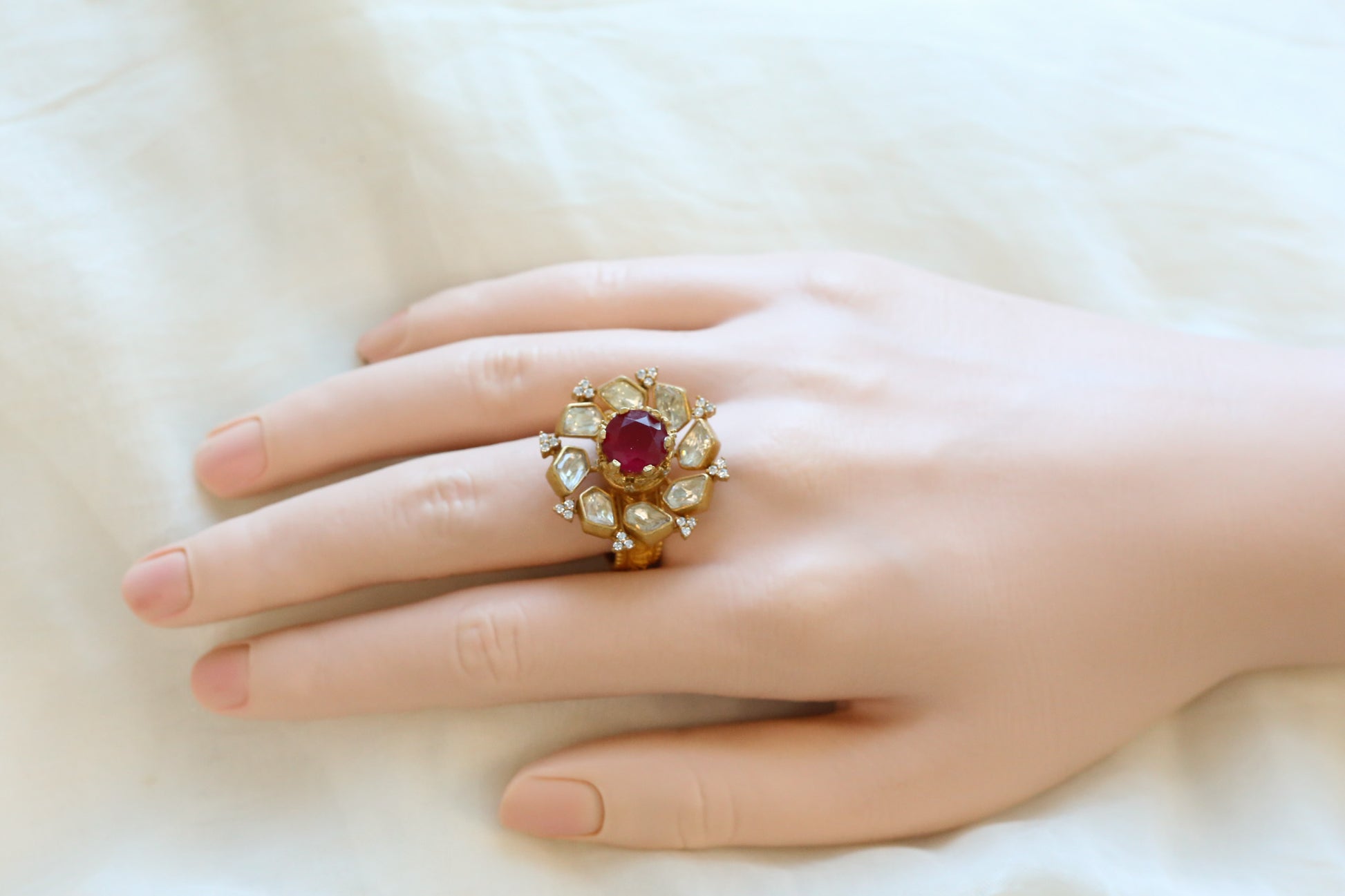 3D Real Moissanite Ring -Red