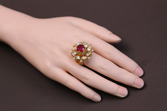 3D Real Moissanite Ring -Red