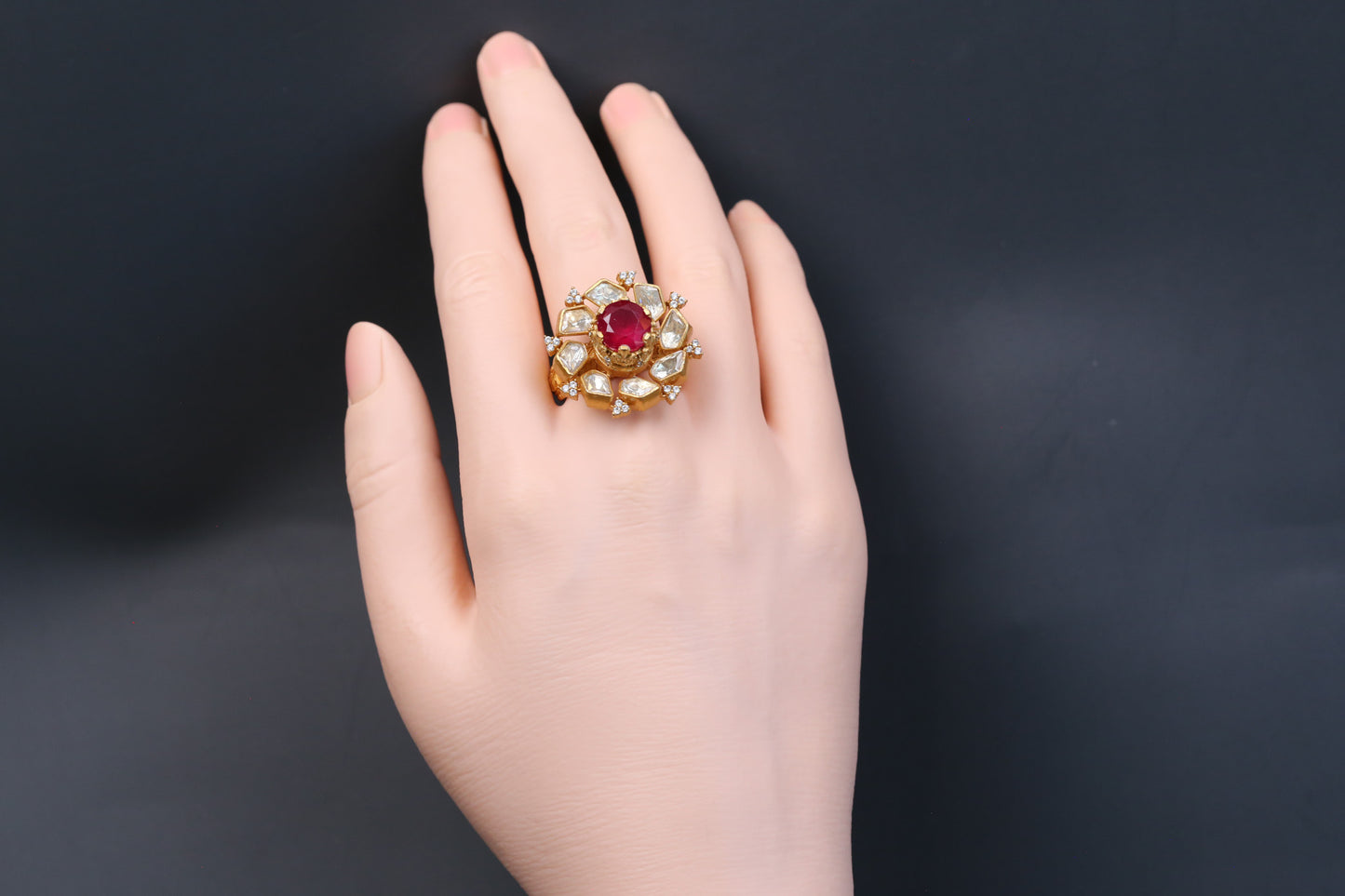 3D Real Moissanite Ring -Red