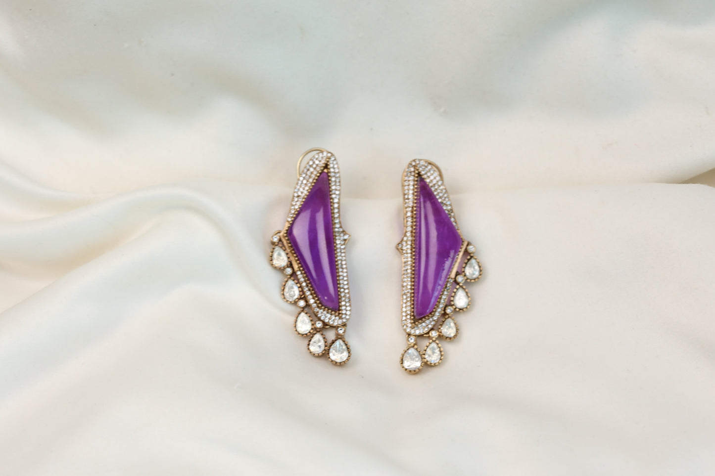 Contemporary Pota Doublet Polki Earrings