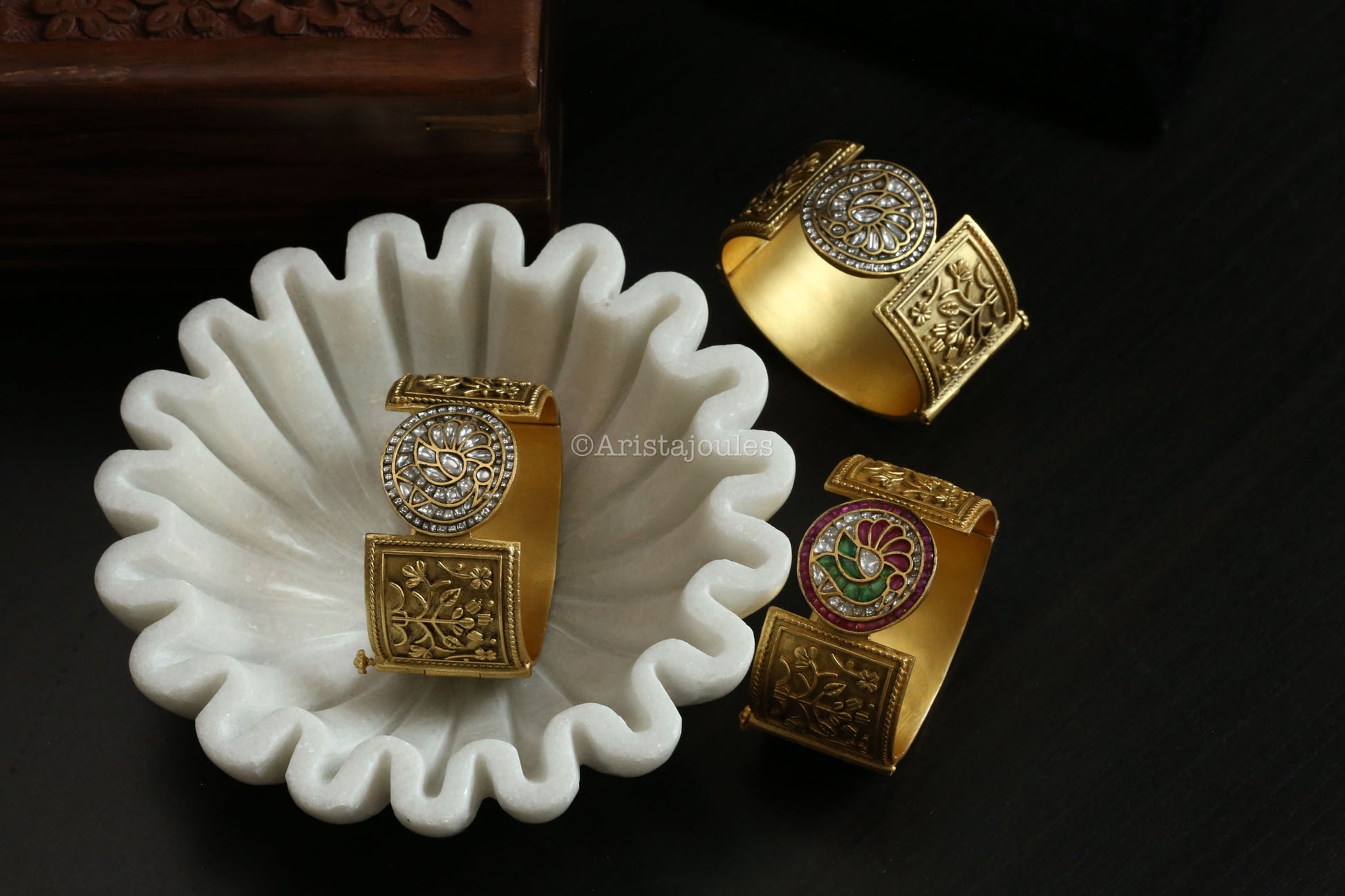 Mahira Premium Designer Jadau Kundan Bracelet  (Openable)
