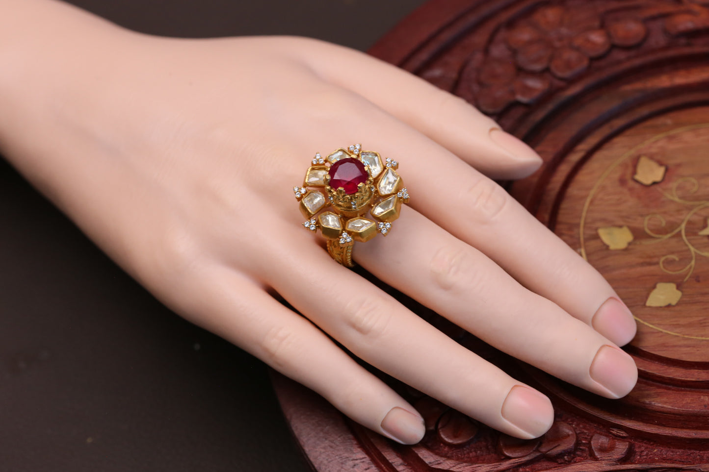 3D Real Moissanite Ring -Red