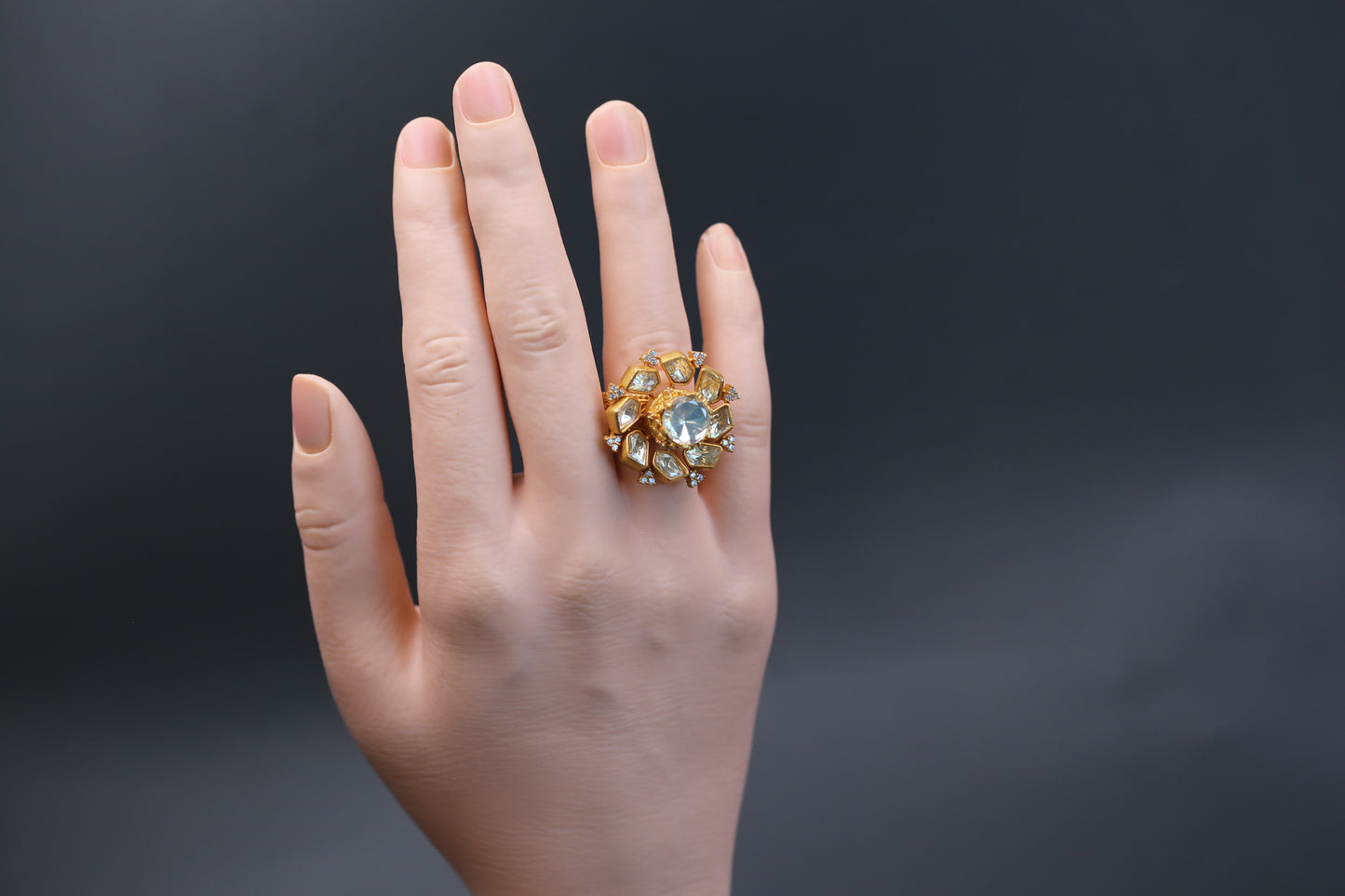 3D Real Moissanite Ring - Clear