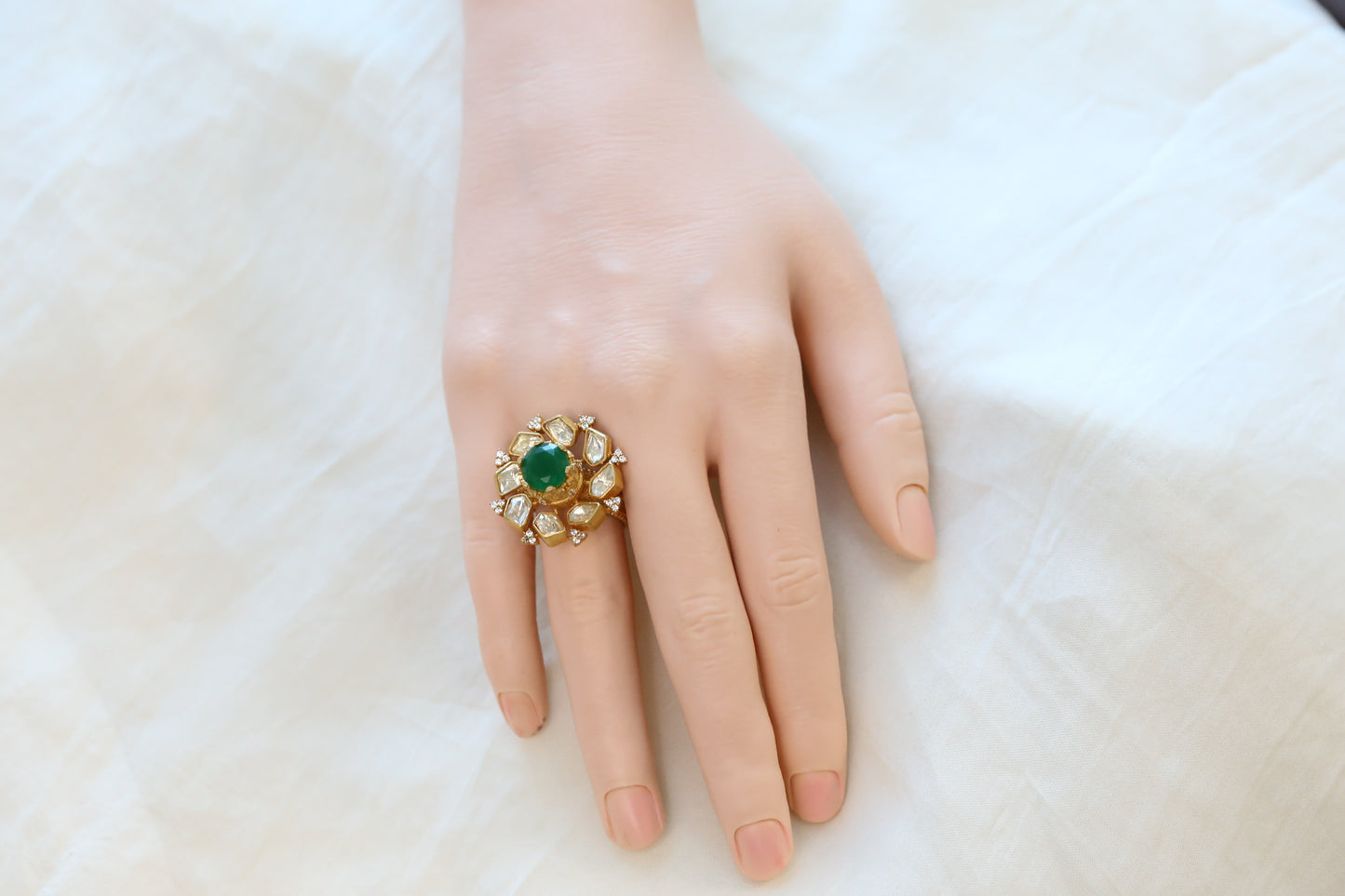 3D Real Moissanite Ring - Green