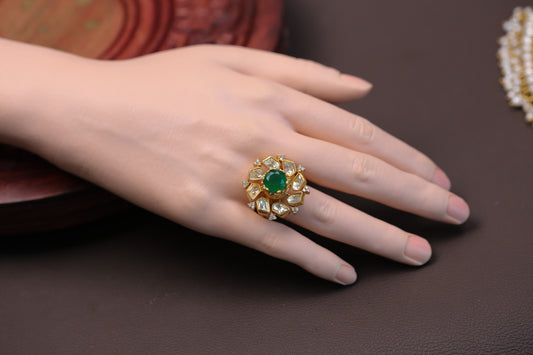 3D Real Moissanite Ring - Green