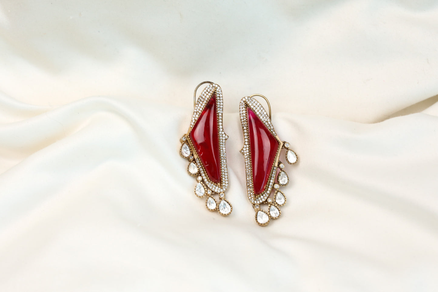 Contemporary Pota Doublet Polki Earrings