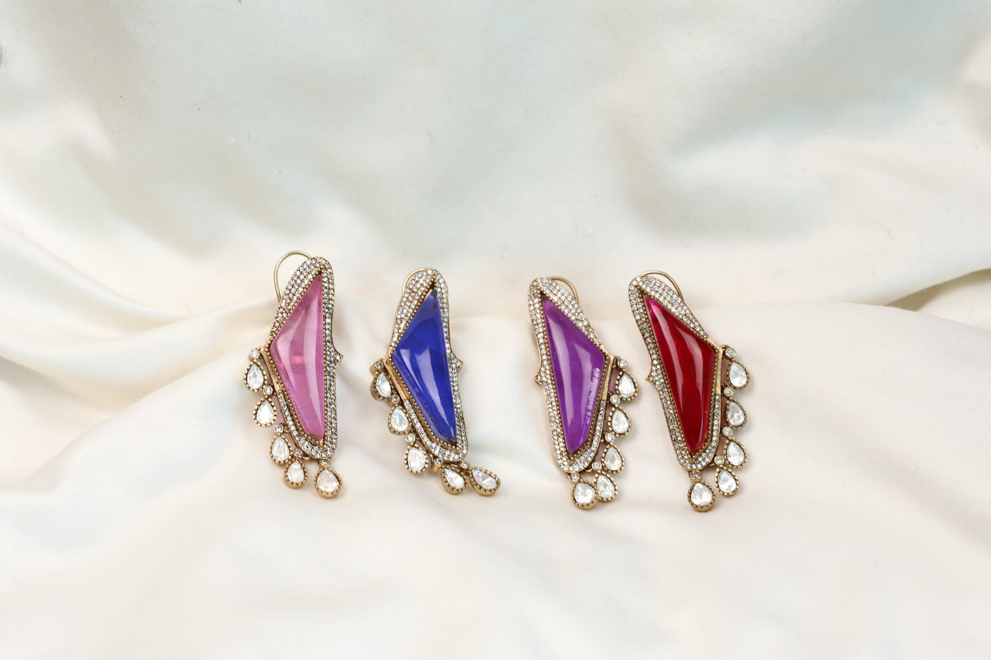 Contemporary Pota Doublet Polki Earrings