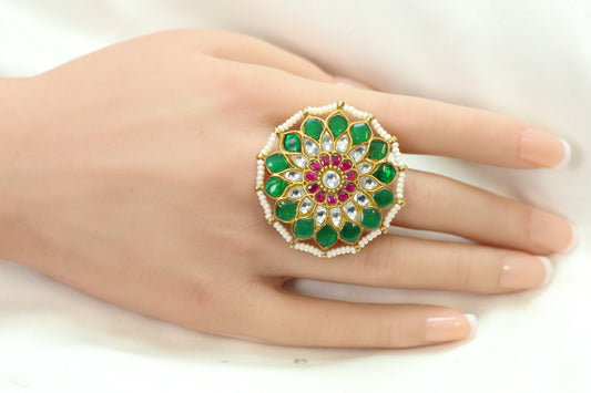 Extra Large Kundan Polki Ring