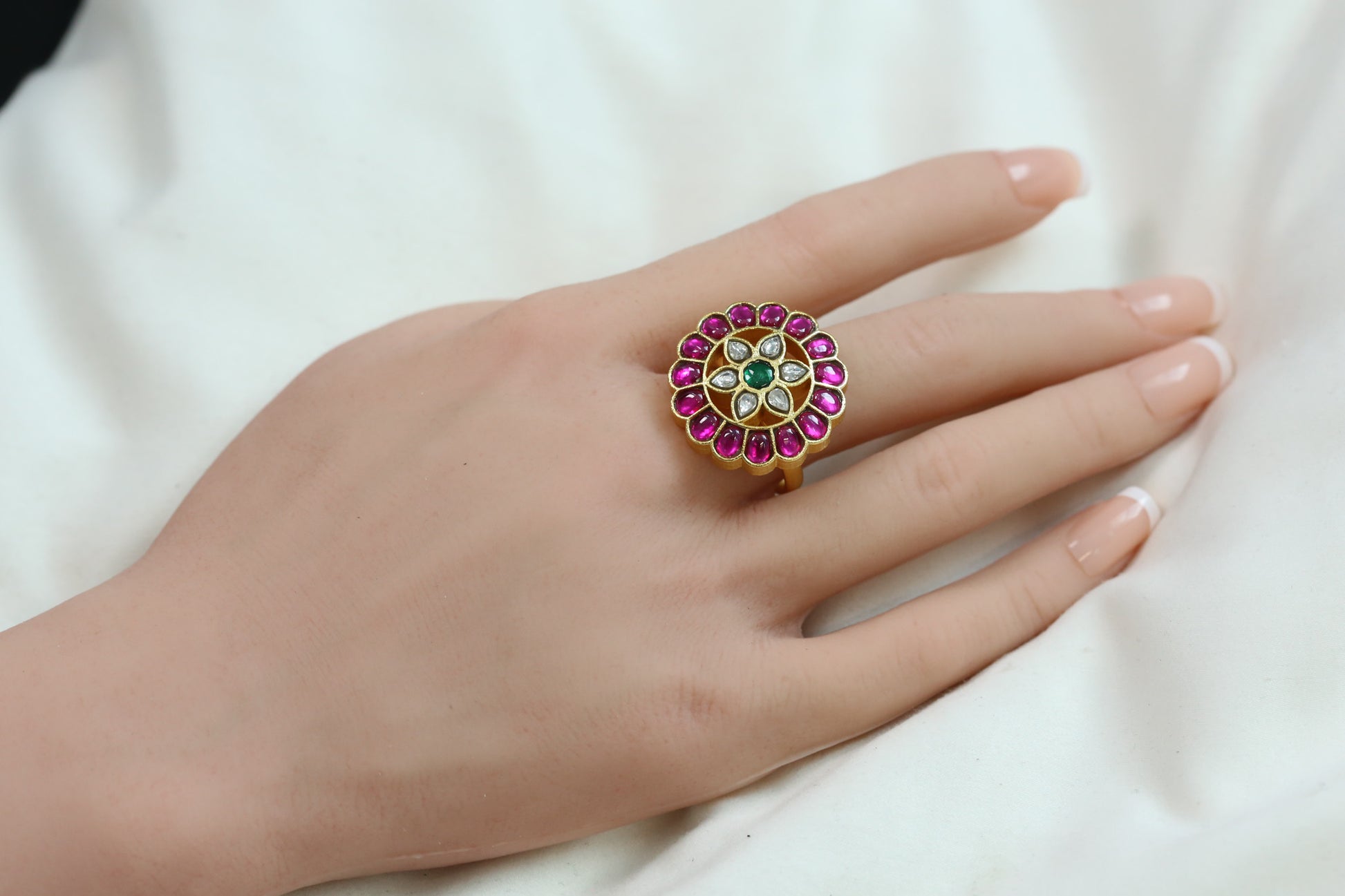Chitra Multi Kundan Ring
