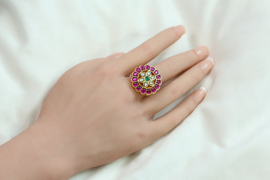 Chitra Multi Kundan Ring
