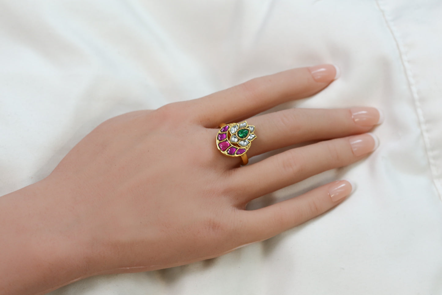 Raasha Multi Kundan Ring