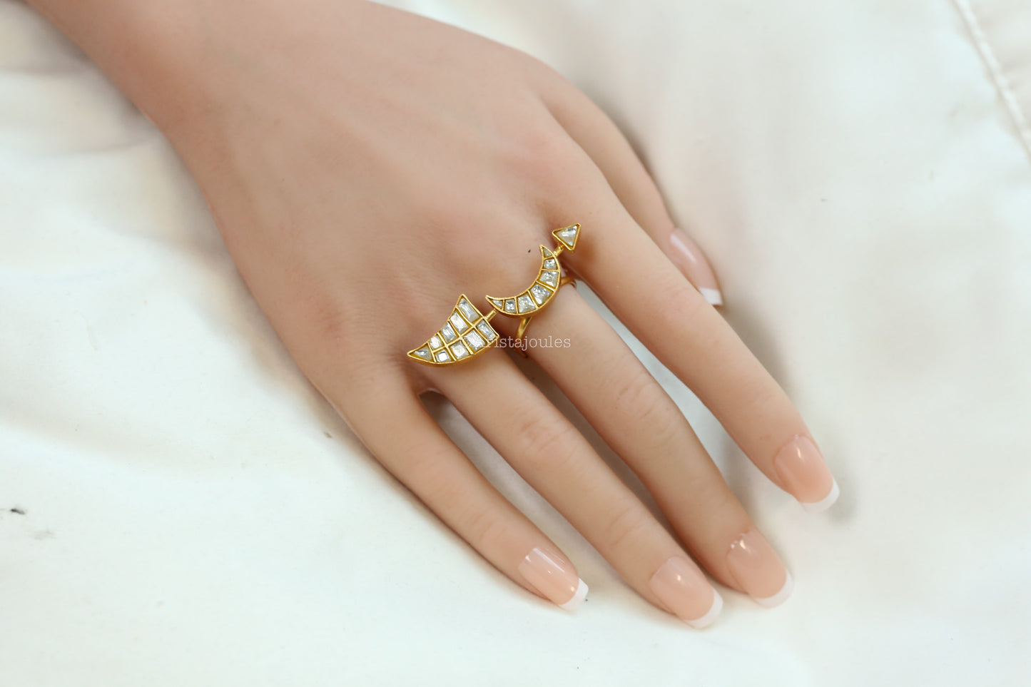 Sanaa Jadau Kundan Ring - Clear