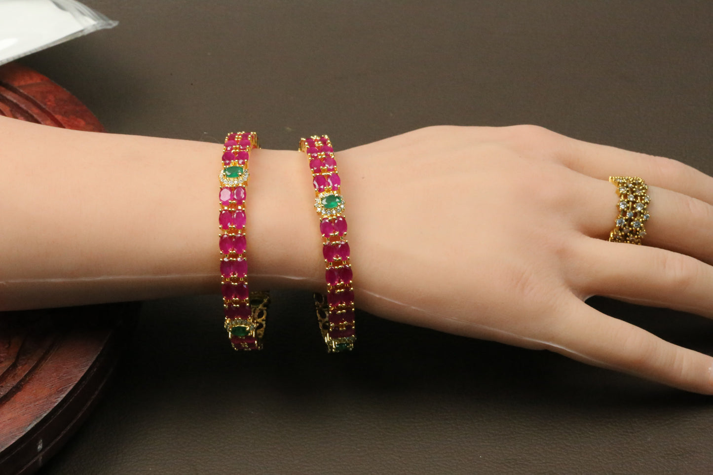 Jeena Ruby Clear Bangle Set - Style 4