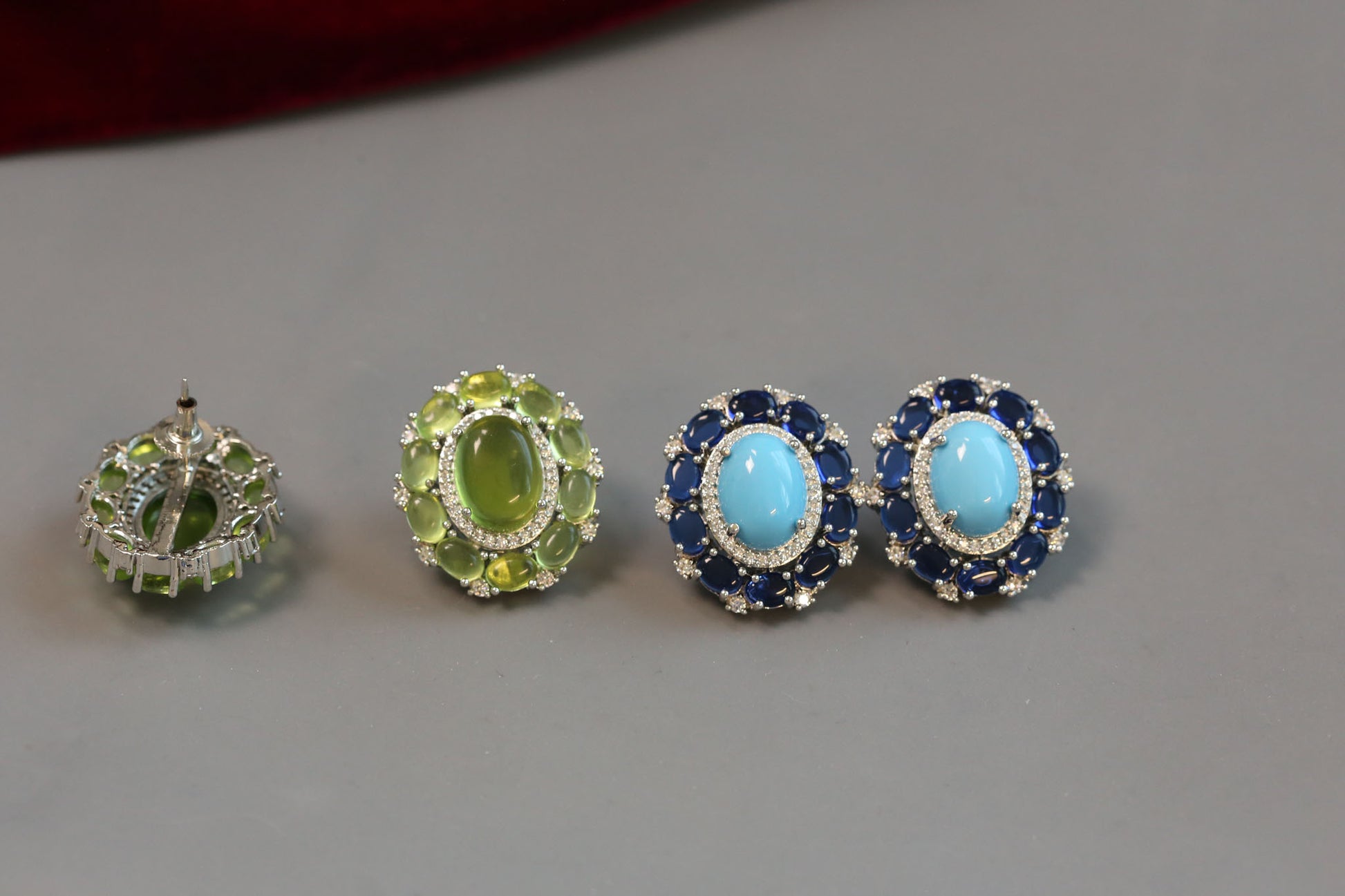 Zarna Semiprecious Stomnes & CZ Studs