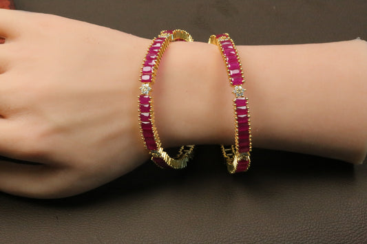 Jeena Ruby Clear Bangle Set - Style 1