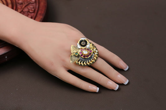 Meenakari Kundan Ring