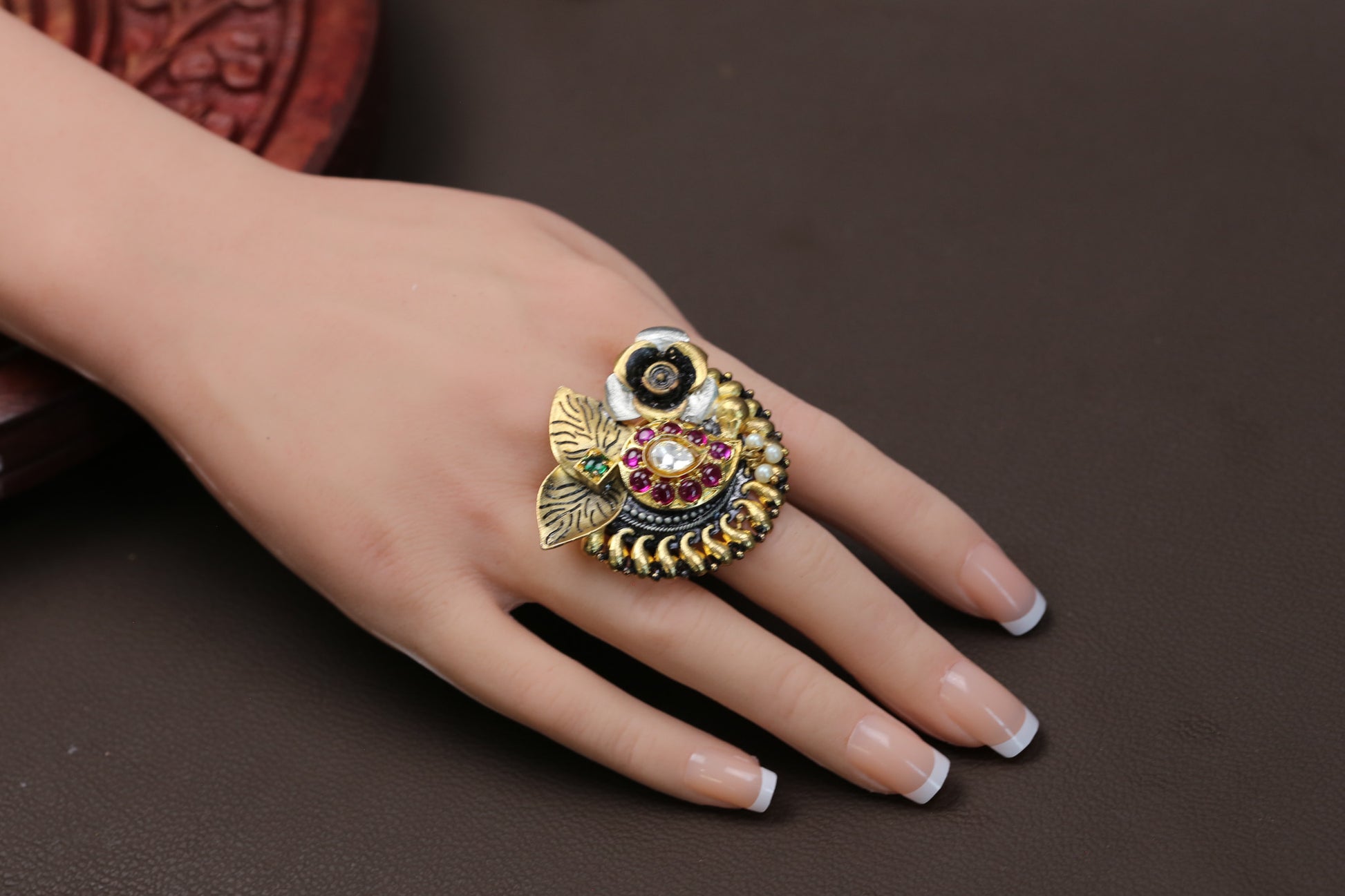 Meenakari Kundan Ring