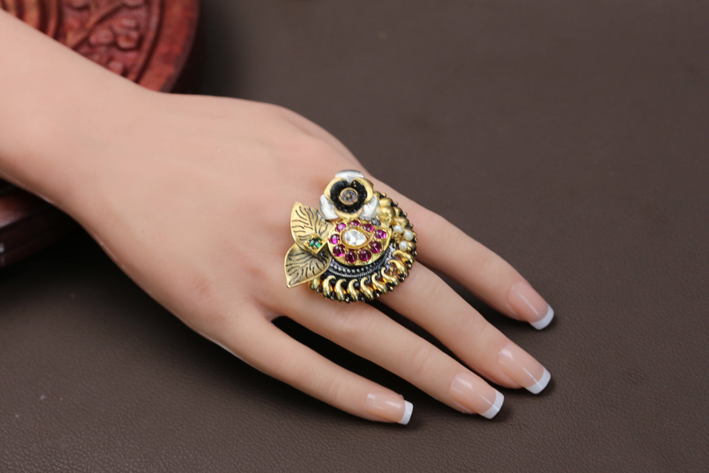 Meenakari Kundan Ring