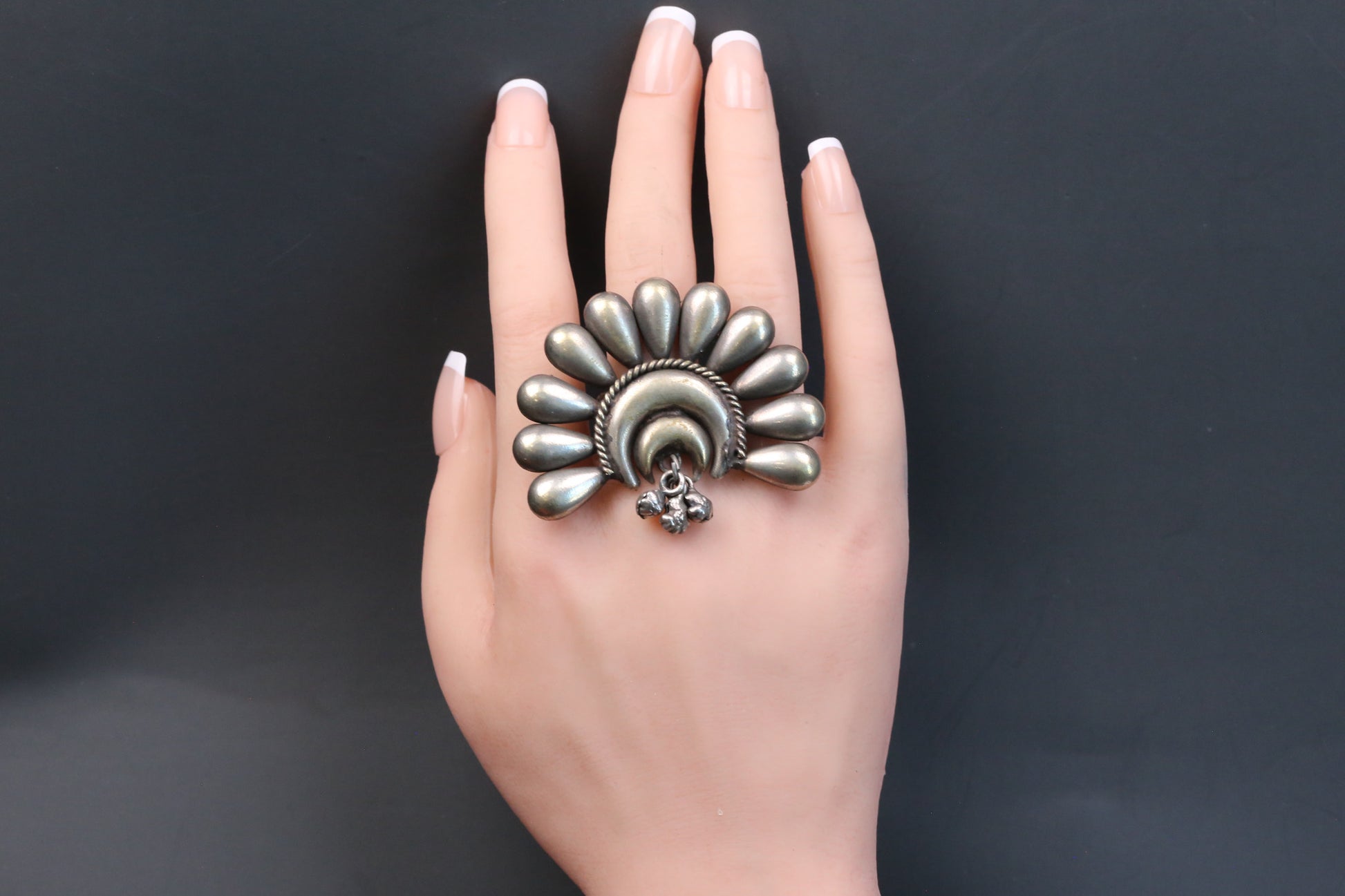 Surya Oxidized Round Adjustable Ring