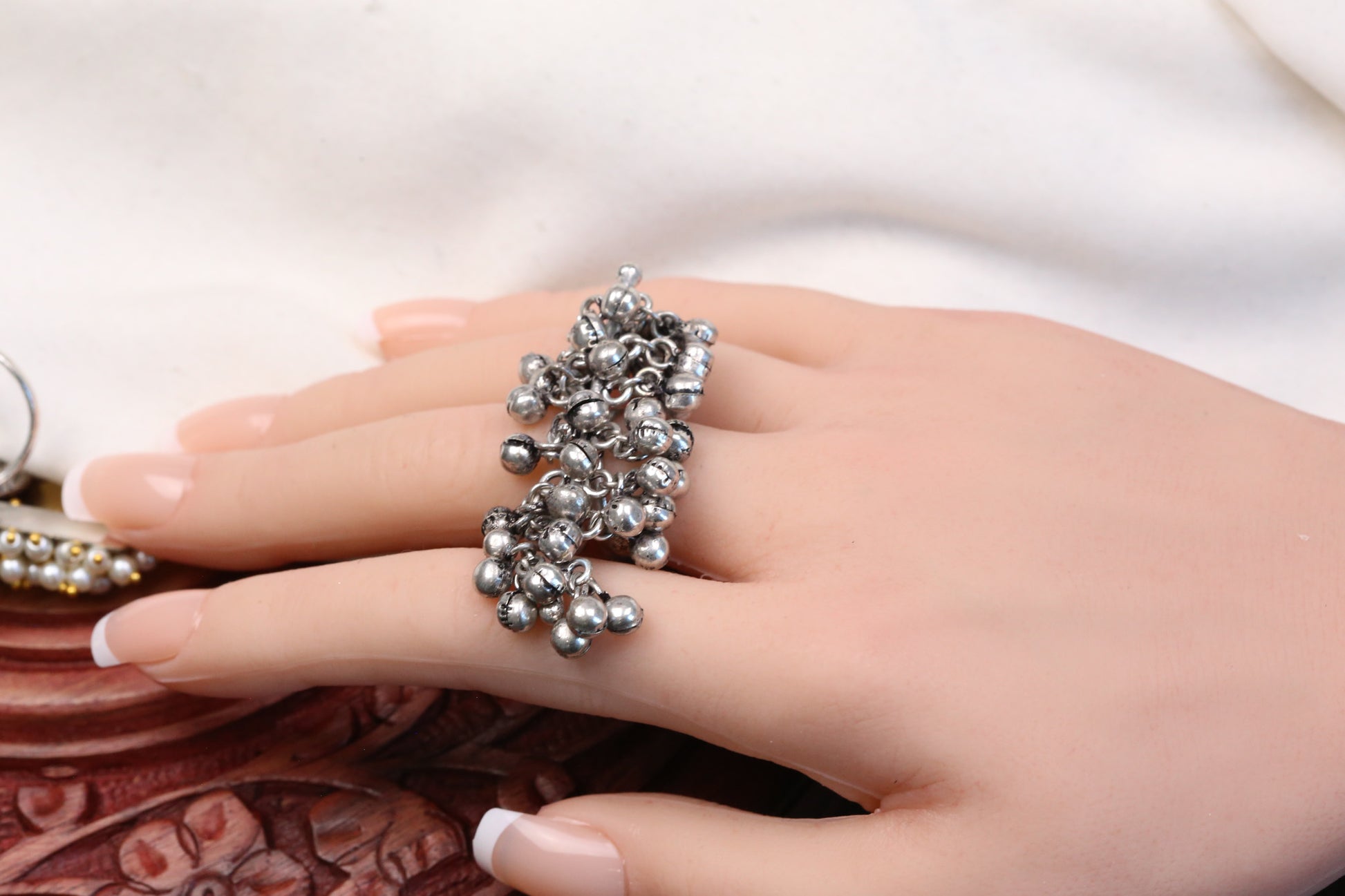Oxidized Ghungroo Adjustable Ring