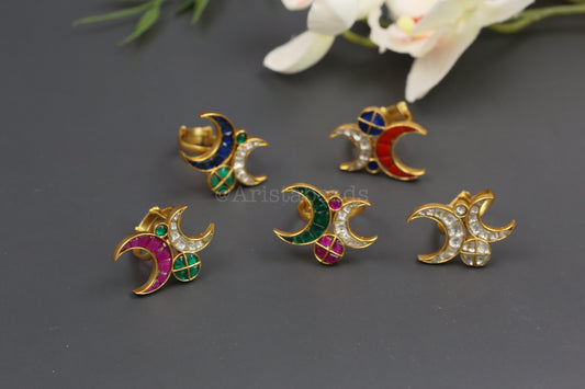 Fusion Takkar Kundan Work Rings (Adjustable)