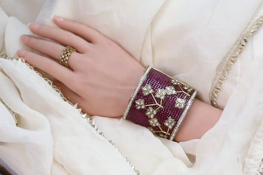 Maharani Designer Jadau Kundan Bangle (Openable)