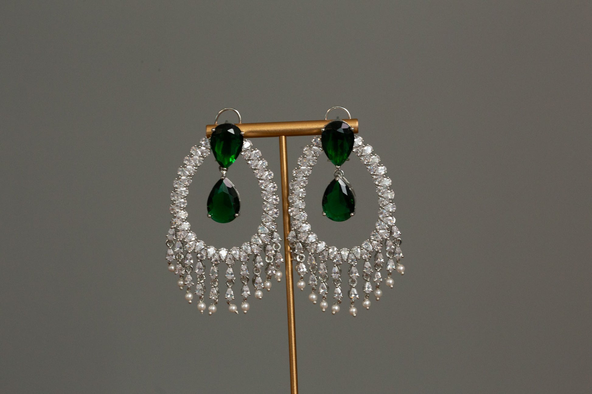 Alia Bhatt CZ Earrings - Green