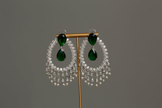 Alia Bhatt CZ Earrings - Green