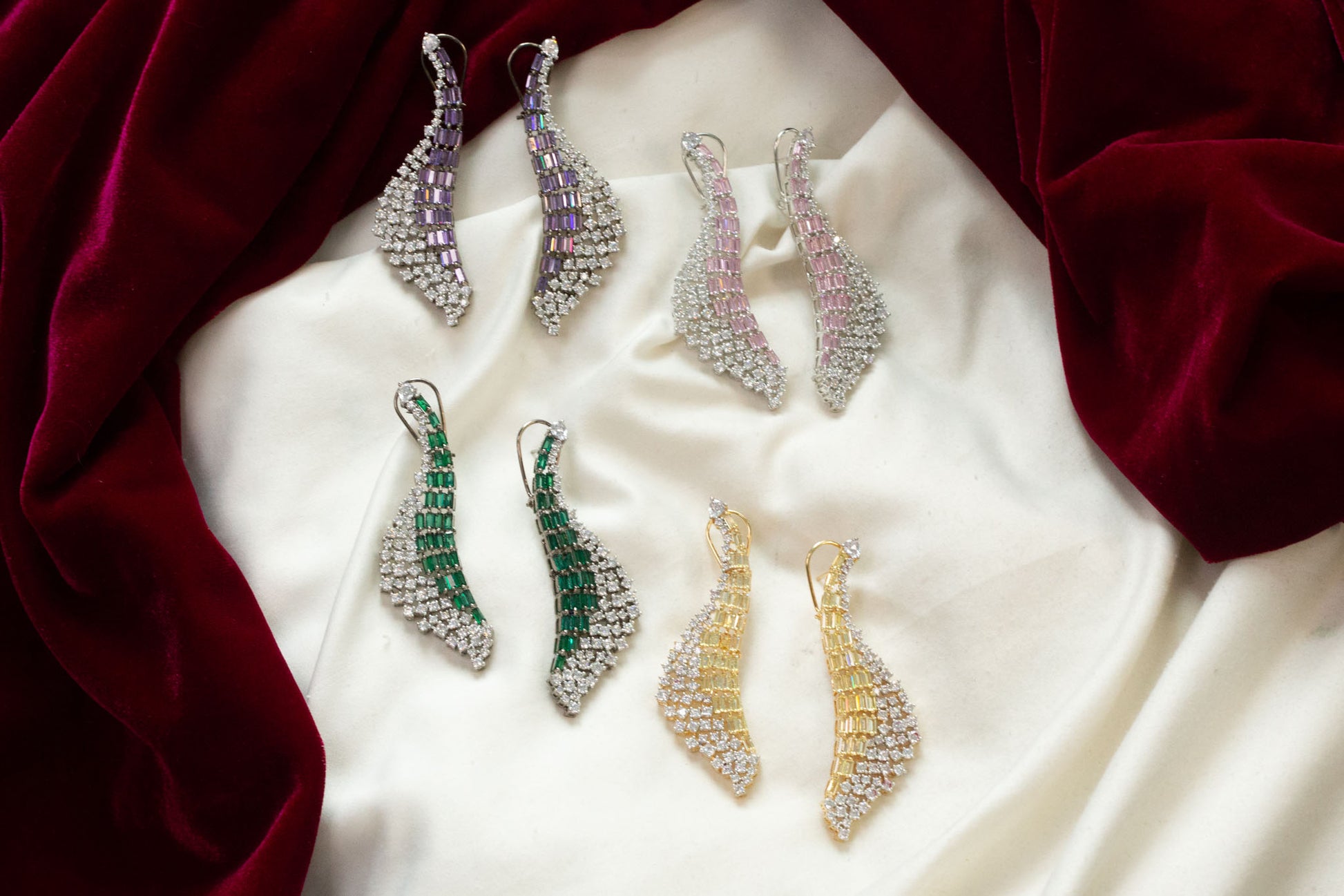 Designer Baguette Stone Earrings