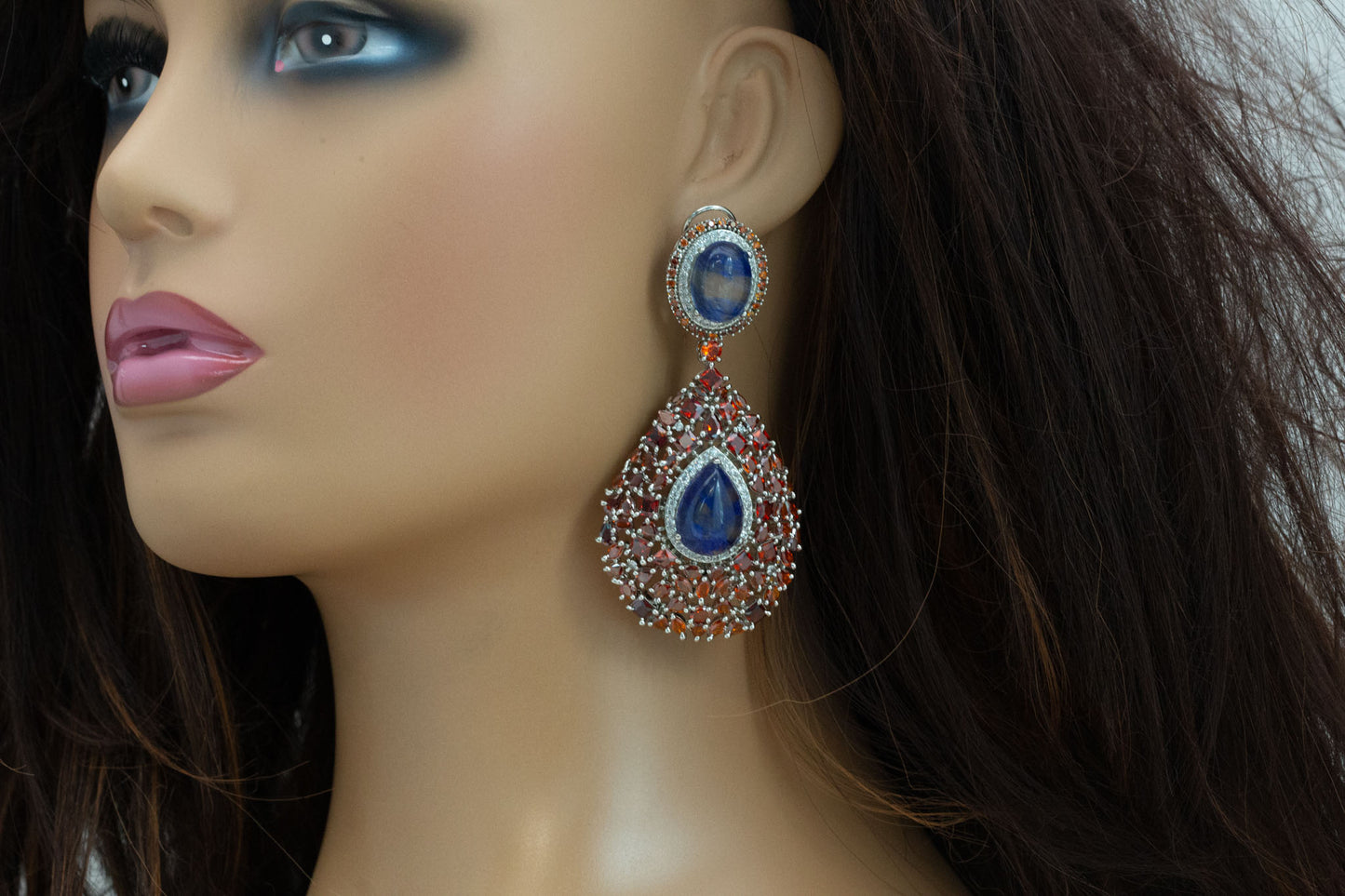 Premium Sabya Inspired Doublet Earrings - Rust Orange