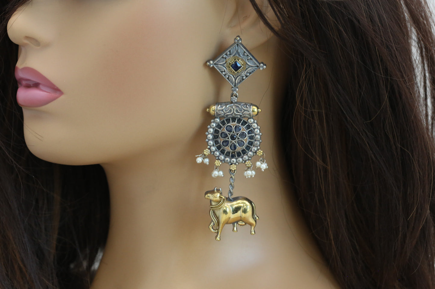 Nandi Dual Tone Earrings
