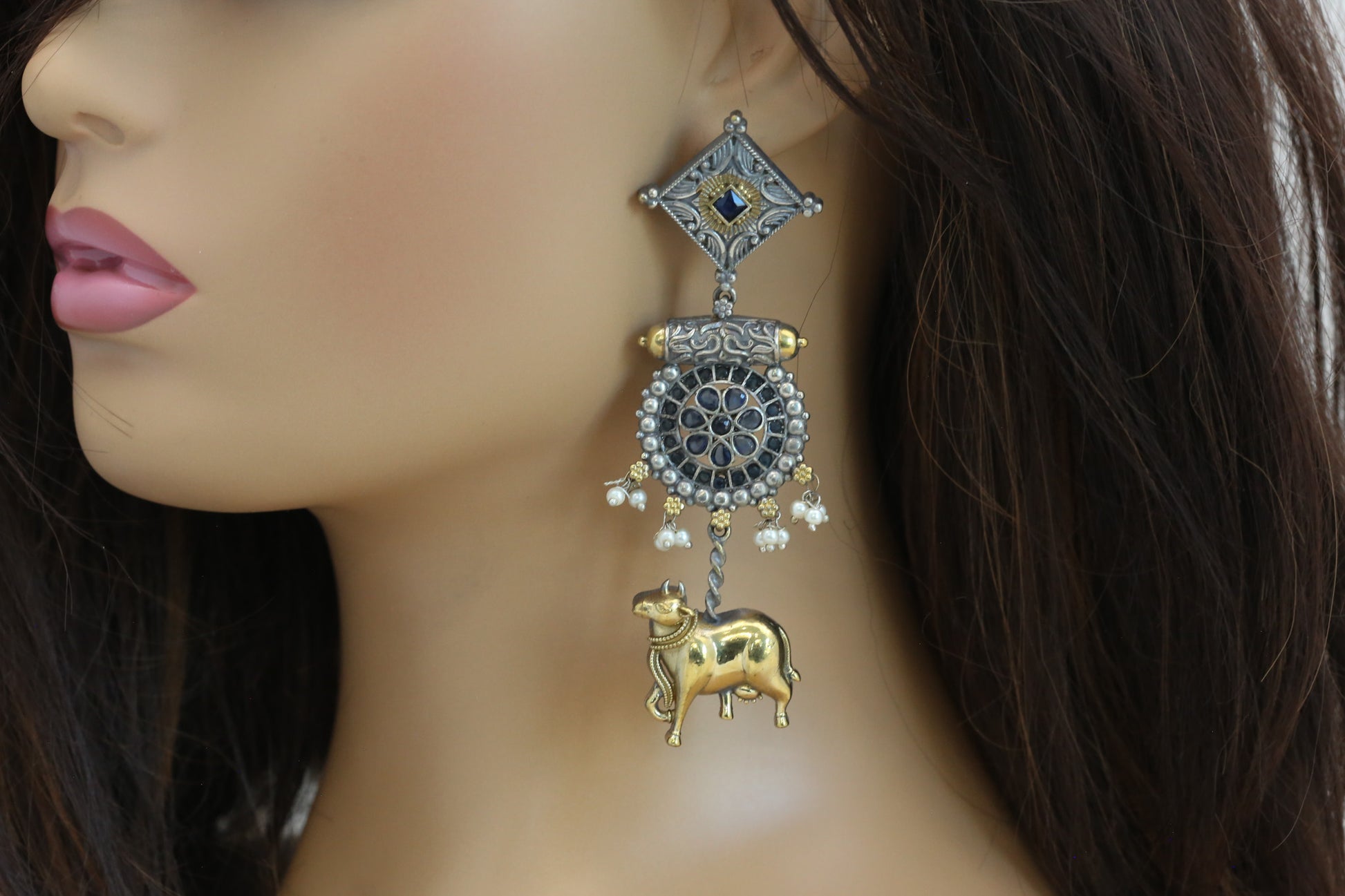 Nandi Dual Tone Earrings