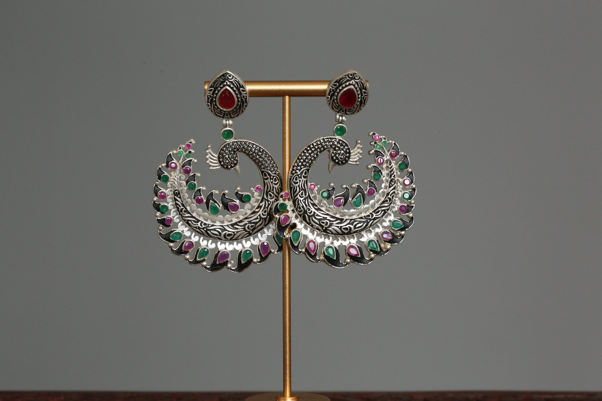 Dancing Peacock Chandbaali - Multi