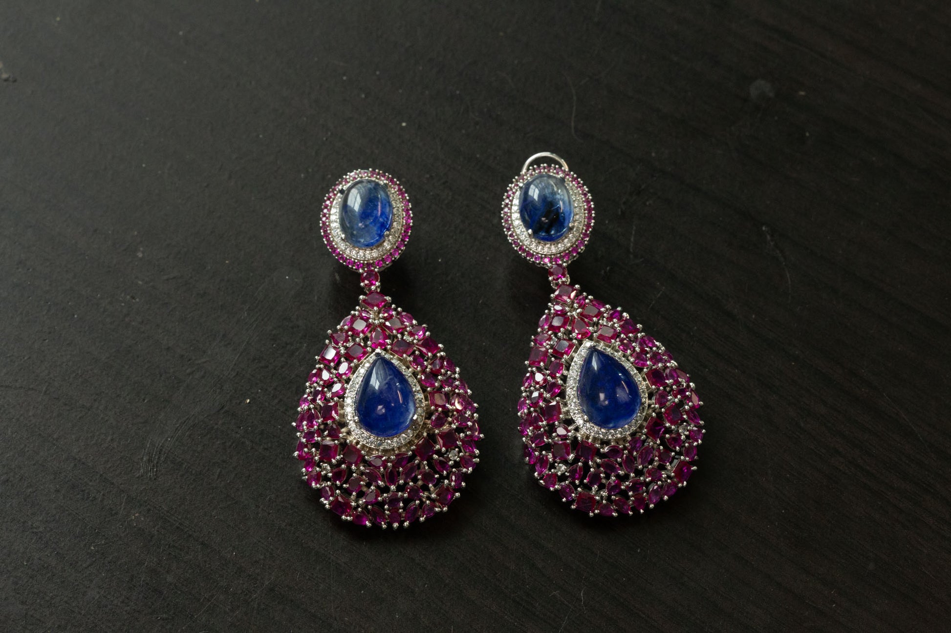 Premium Sabya Inspired Doublet Earrings - Ruby