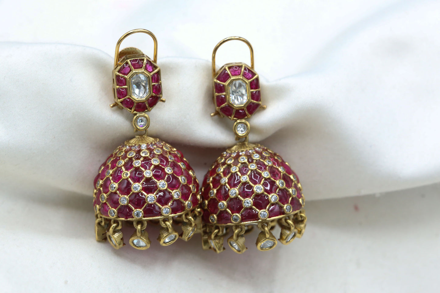Takkar Kundan Polki Kundan Jhumka - Ruby