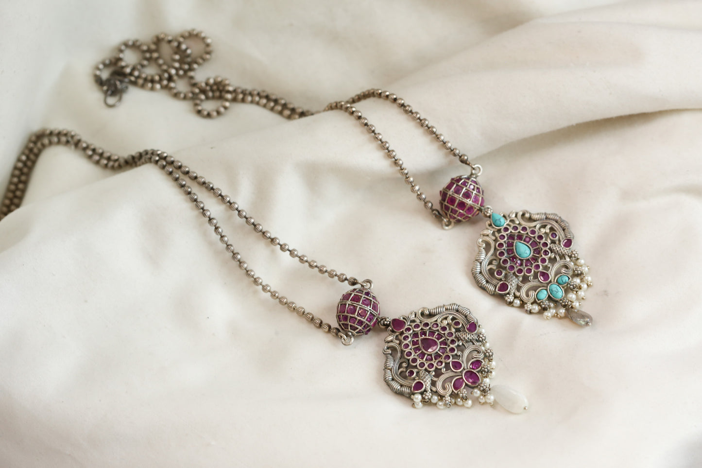CZ Jadau Look Chain Necklace