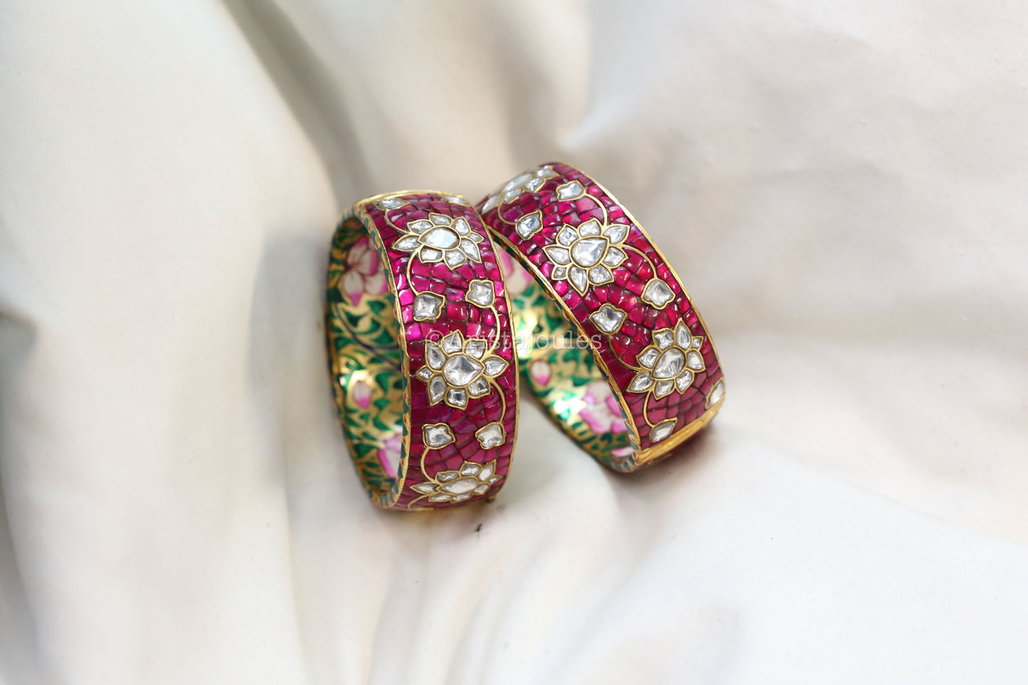 Aayat Takkar Jadau Kundan Bangle - Ruby Red