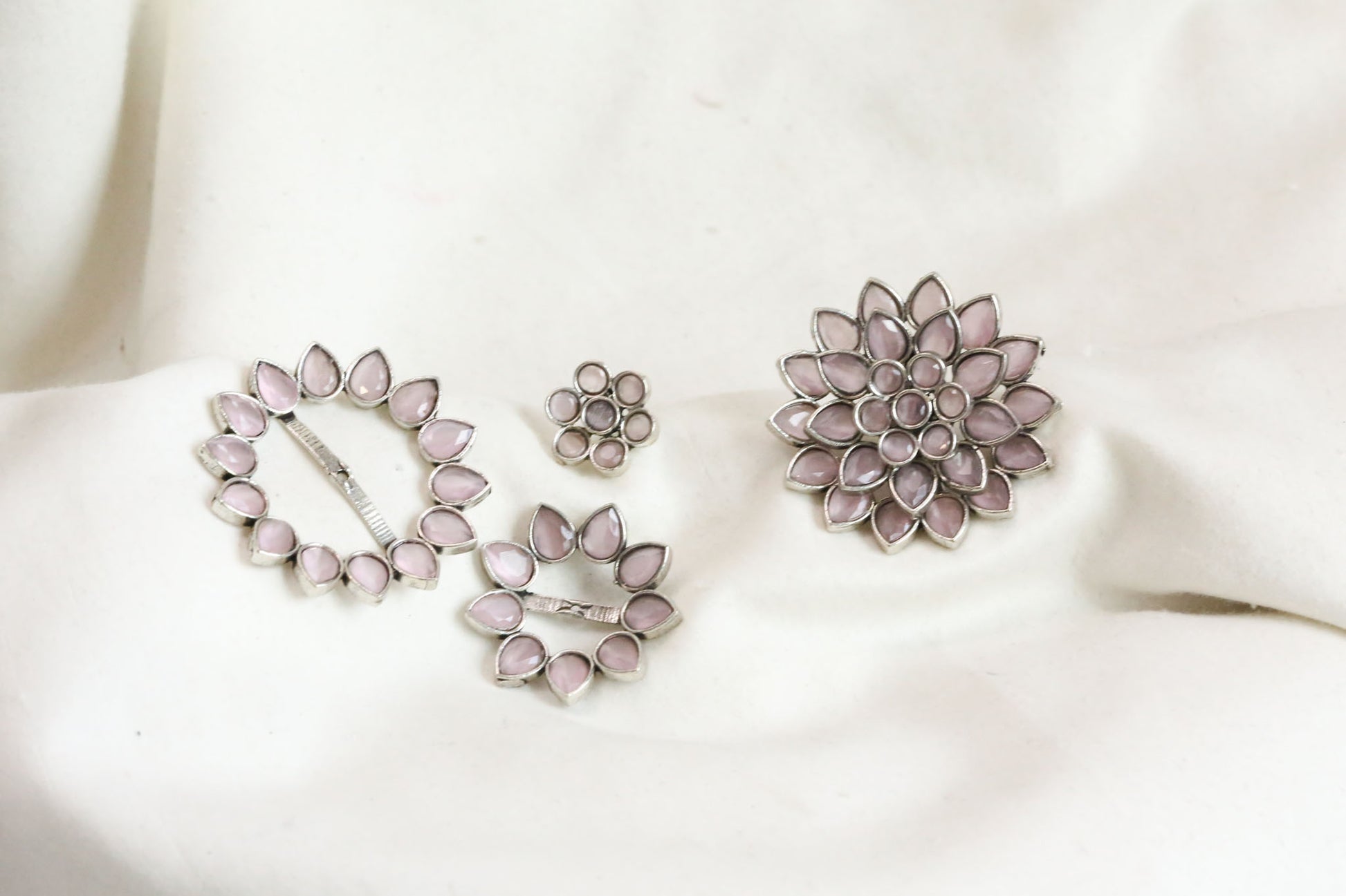 3-In-1 Oversized Oxidized Studs- Pink