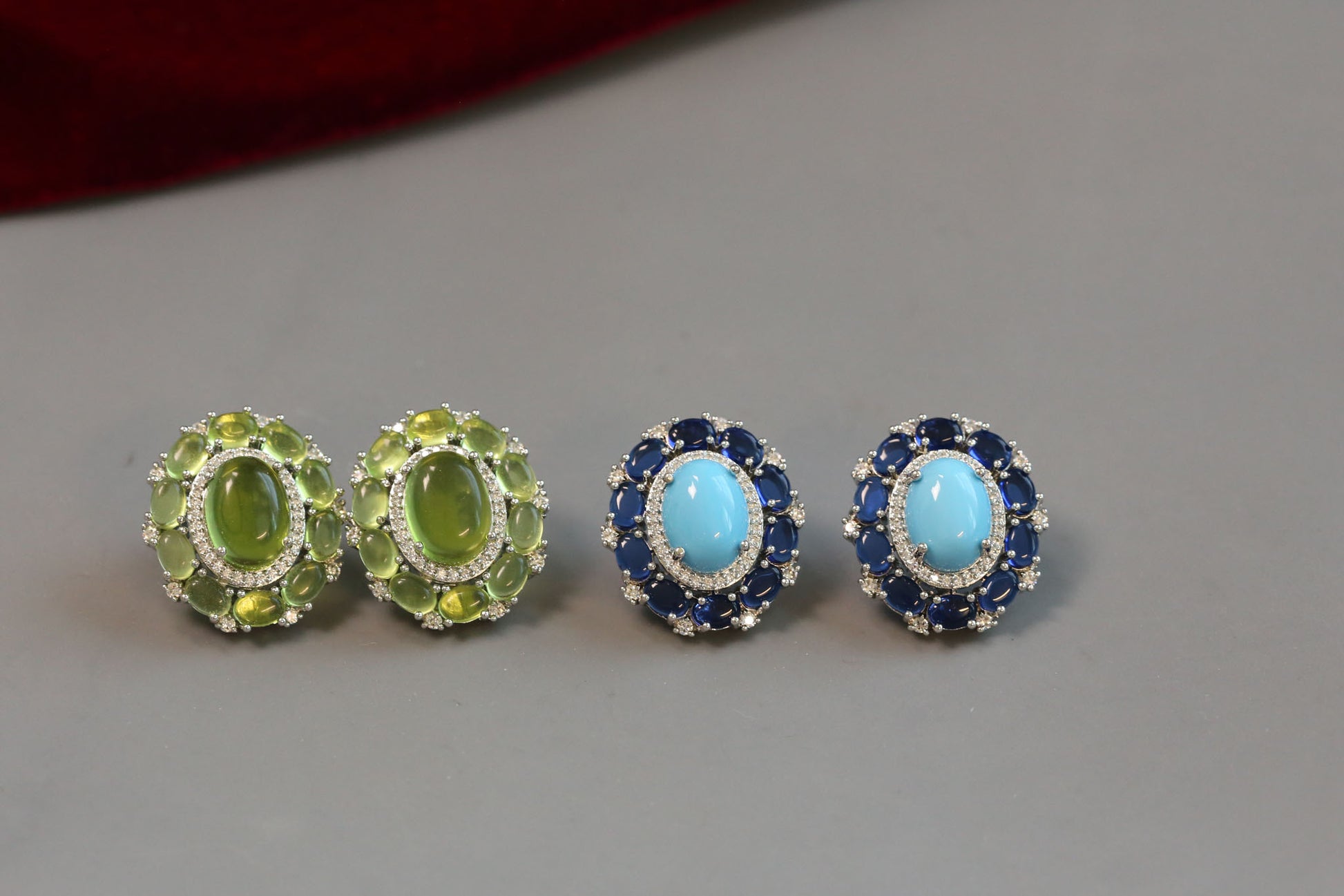 Zarna Semiprecious Stomnes & CZ Studs