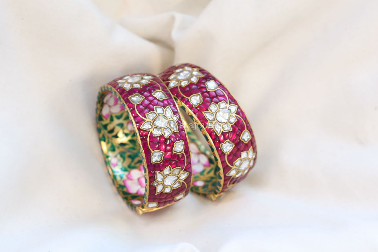 Aayat Takkar Jadau Kundan Bangle - Ruby Red