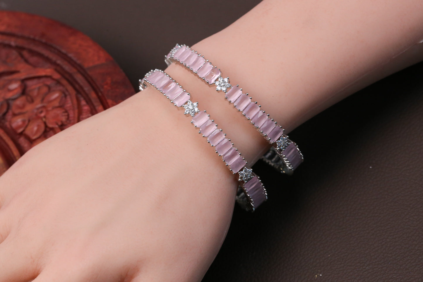 Pink CZ Bangles ( 2.4)