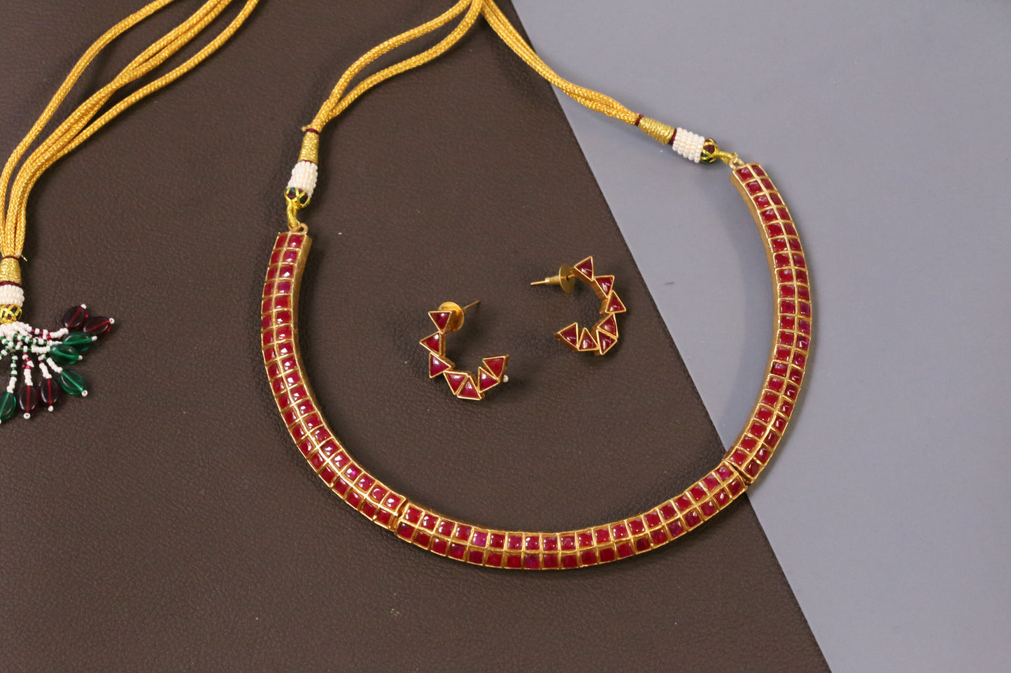 Rupa Kundan Jadau Hasli Necklace Set