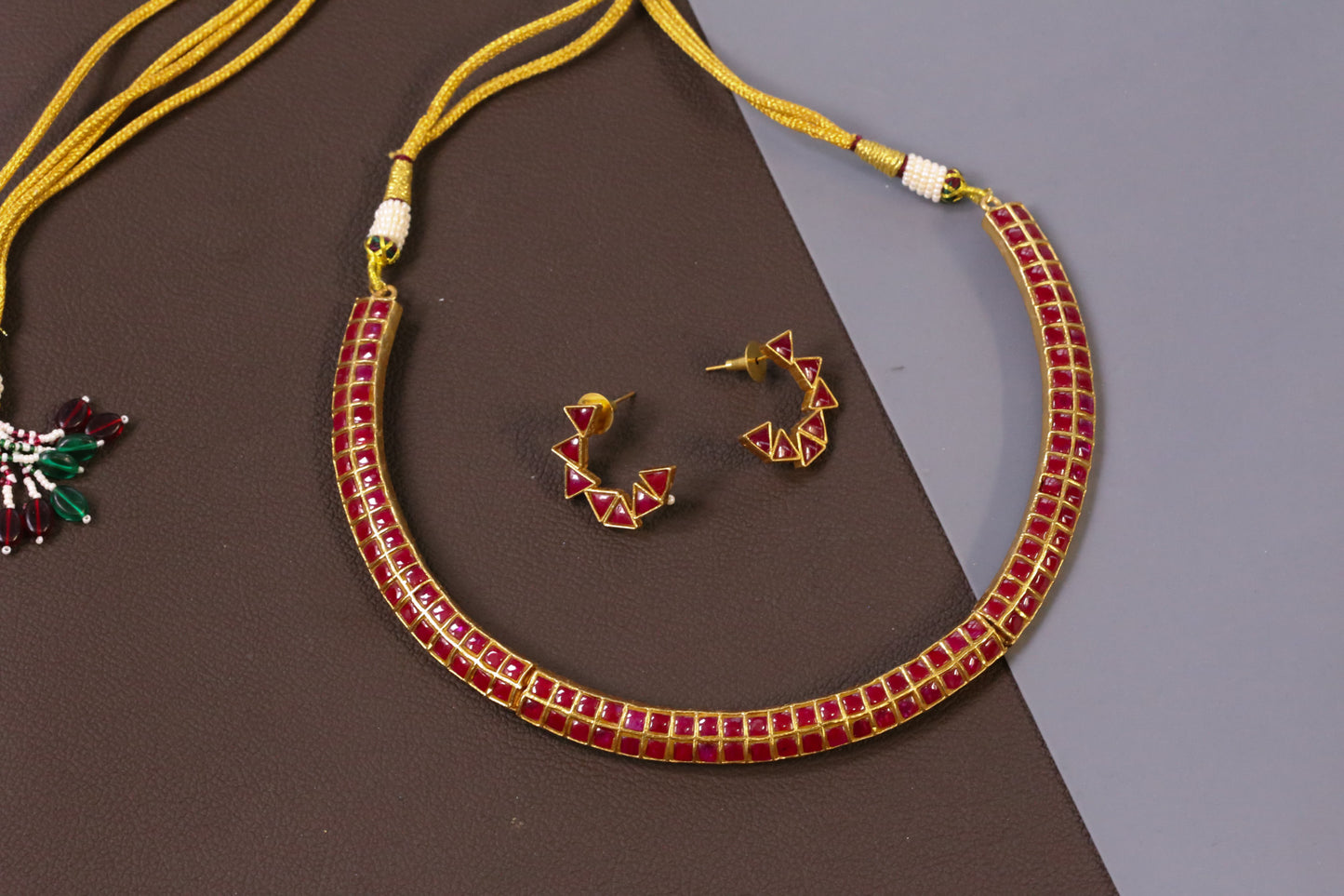 Rupa Kundan Jadau Hasli Necklace Set