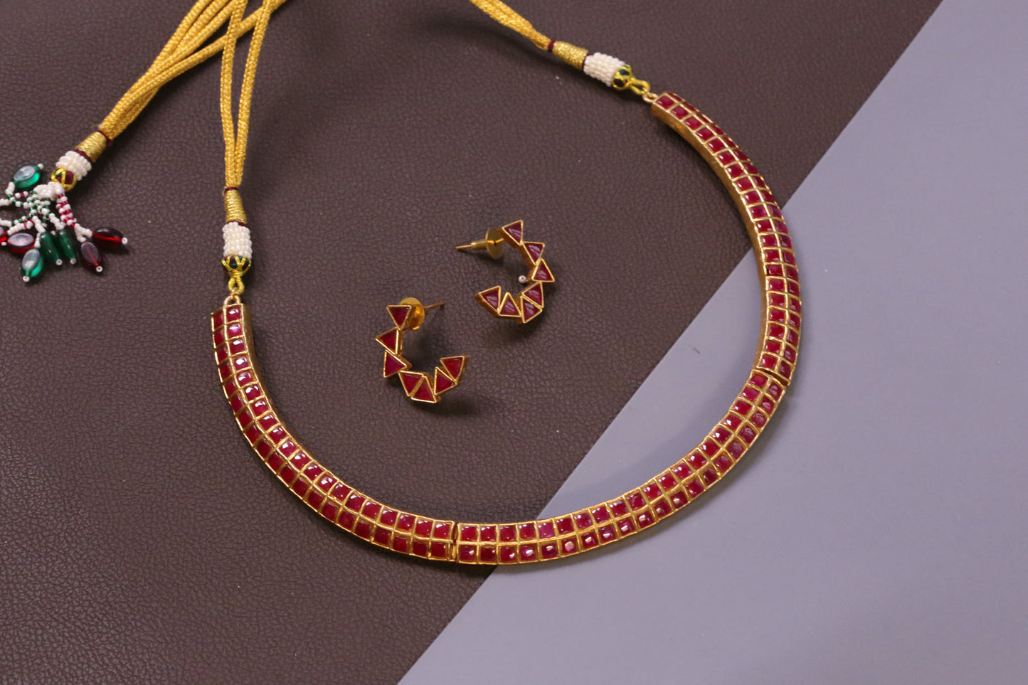 Rupa Kundan Jadau Hasli Necklace Set