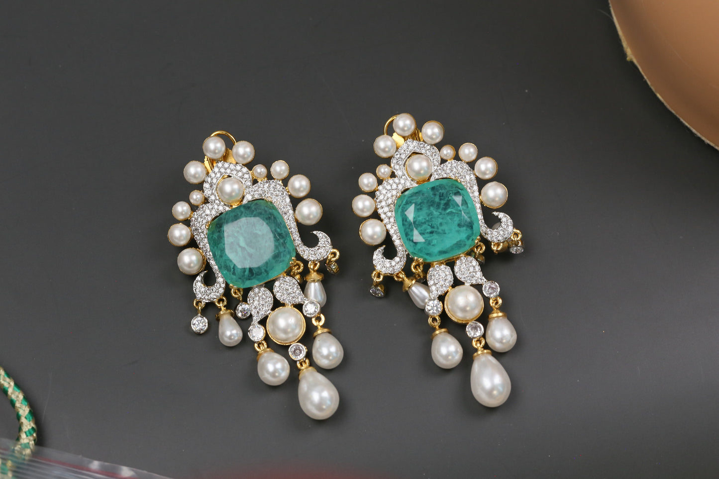 Rekha Doublet Earrings - Mint