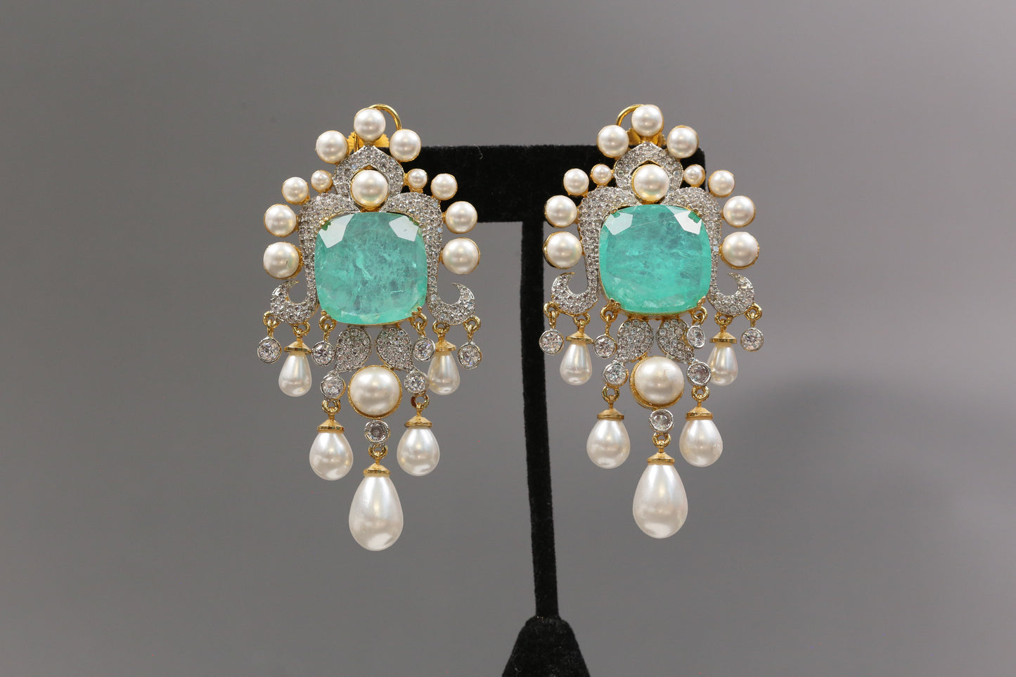 Rekha Doublet Earrings - Mint