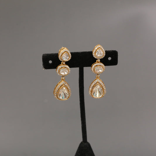 Dainty Real Moissanite & CZ Earrings