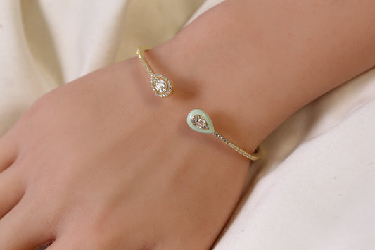 Bliss Openable Micro CZ Gold Bracelet - Mint