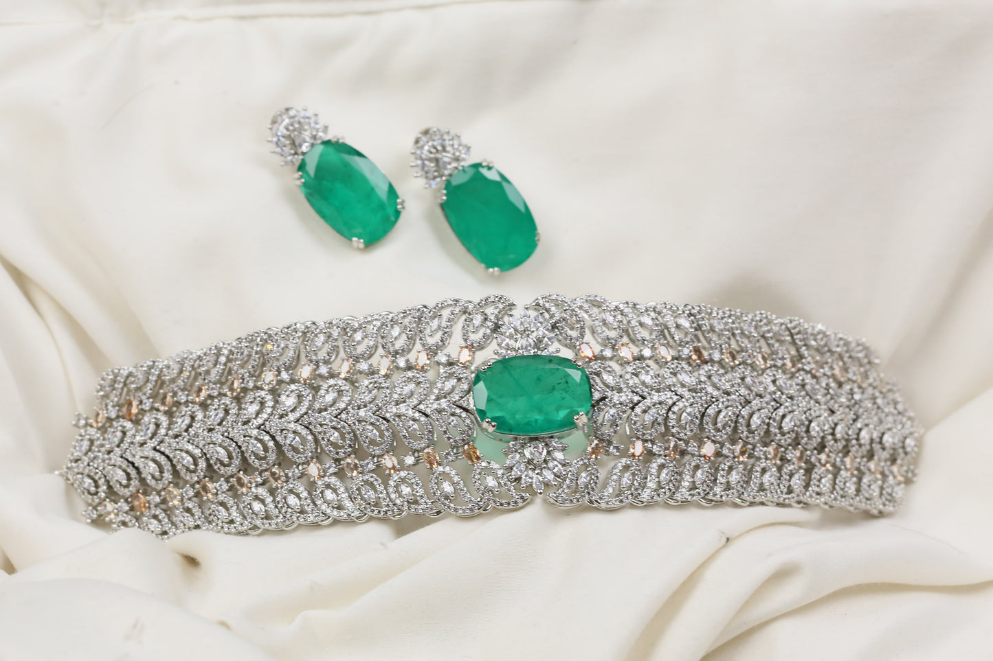 Malaika CZ Doublet Choker Set